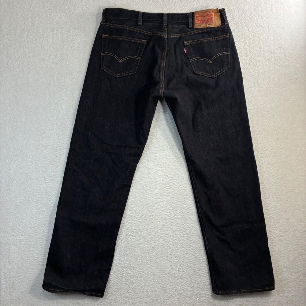 Levis 501 Jeans Men 38x30 Black Denim Classic Straight Leg Original Button Fly